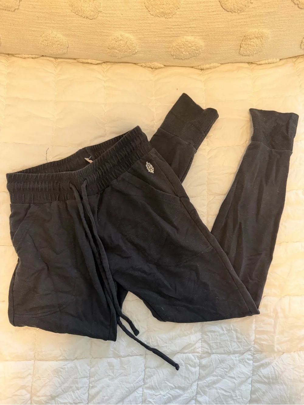 Free People Black Lounge Track Joggers